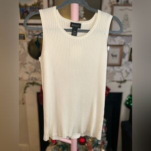 Lane Bryant Ribbed Tank Top in Cream